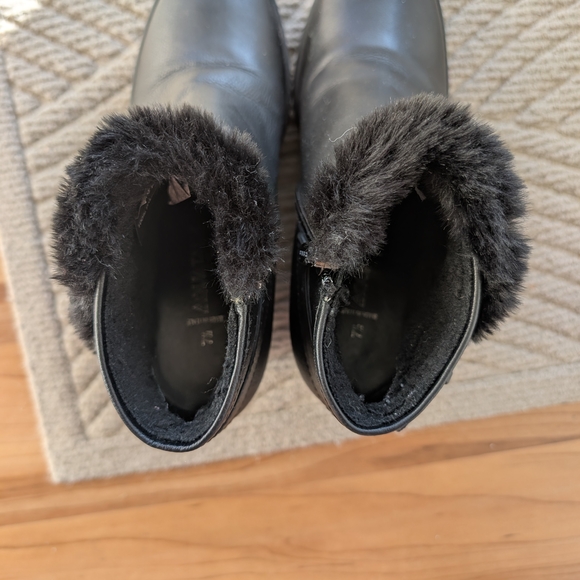 Aquatalia Black Fur-Trimmed Winter Boots - Picture 2 of 3